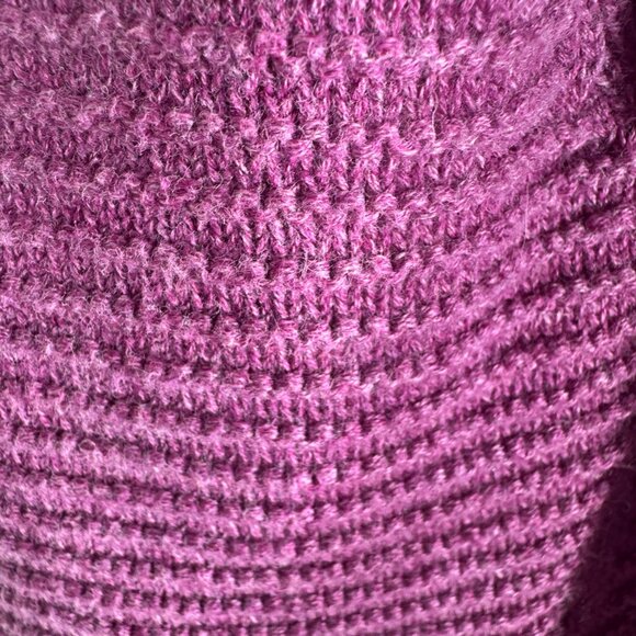 L.L. Bean Ribbed Open Front Mauve Cardigan Shawl Collar 100% Cotton Medium - Picture 5 of 9